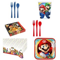  Комплект одноразовой посуды Super Mario, 16 персон  цена и информация | Праздничная одноразовая посуда | 220.lv