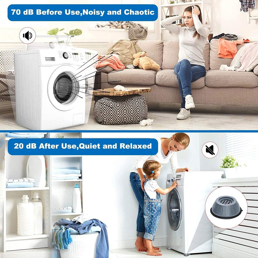 Pretvibrācijas paliktņi veļas mašīnām, 4 gab. cena un informācija | Lielās sadzīves tehnikas piederumi | 220.lv