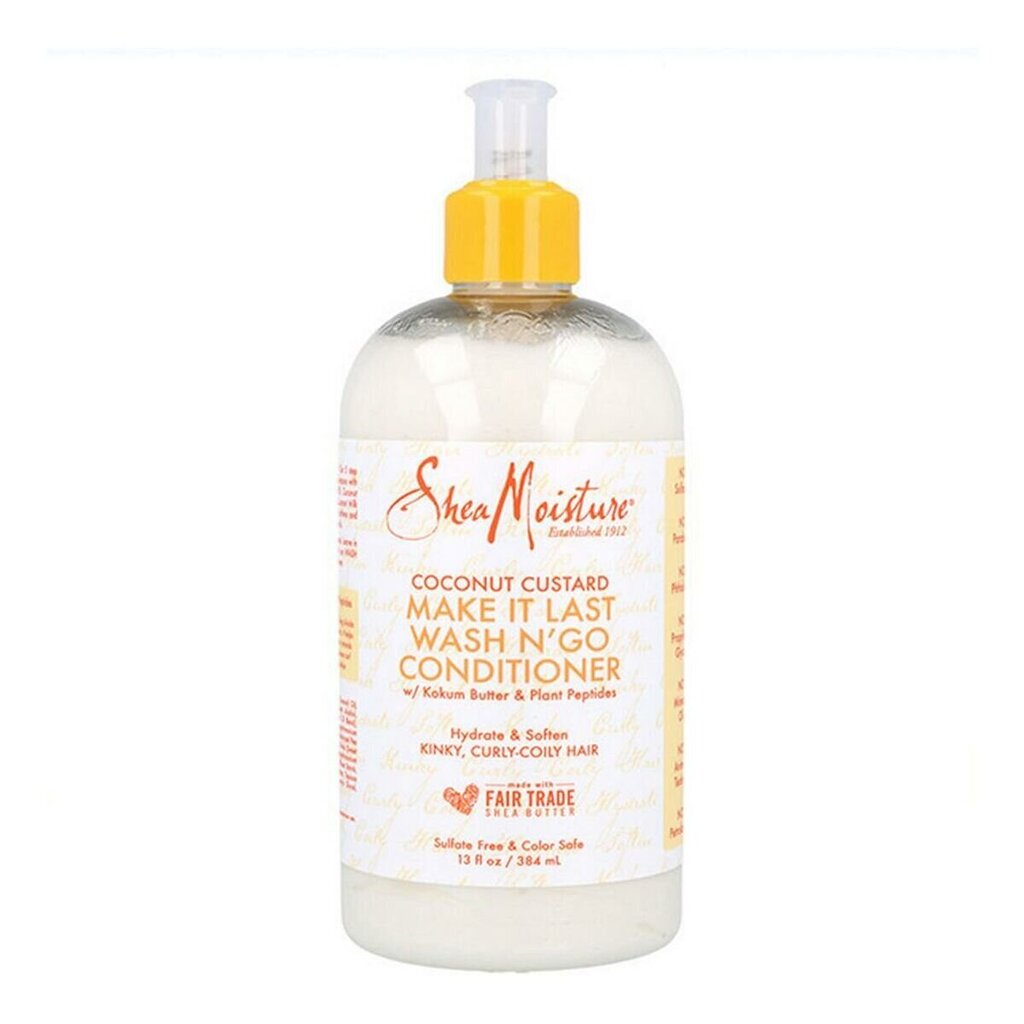 Kondicionieris cirtainie matiem Shea Moisture Coconut Custard Wash N'Go, 384 ml cena un informācija | Matu kondicionieri, balzāmi | 220.lv