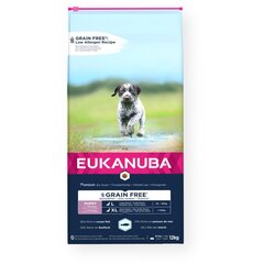 Eukanuba Grain Free Large Puppy для щенков крупных пород с рыбой, 12 кг цена и информация |  Сухой корм для собак | 220.lv