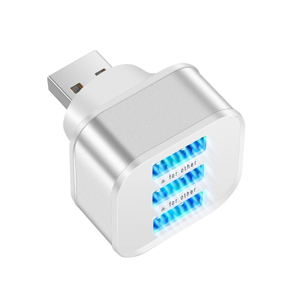 3 portu USB koncentrators ar LED indikatoru cena un informācija | Adapteri un USB centrmezgli | 220.lv