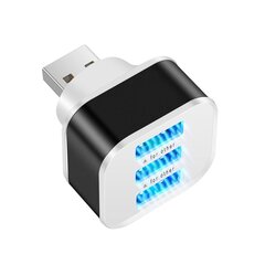 3 portu USB koncentrators ar LED indikatoru melns цена и информация | Адаптеры и USB разветвители | 220.lv