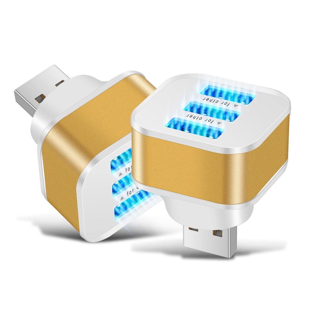 3 portu USB koncentrators ar dzeltenu LED indikatoru цена и информация | Adapteri un USB centrmezgli | 220.lv