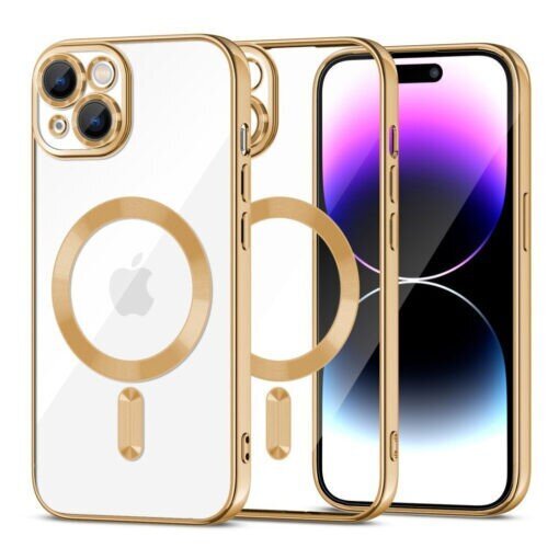 Tech-Protect maciņš MagShine MagSafe Apple iPhone 15, zelta цена и информация | Telefonu vāciņi, maciņi | 220.lv