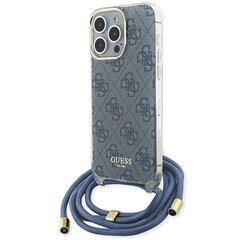 Guess GUHCP15XHC4SEB iPhone 15 Pro Max 6.7" niebieski|blue hardcase Crossbody Cord 4G Print цена и информация | Чехлы для телефонов | 220.lv