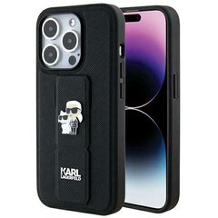 Karl Lagerfeld KLHCP14XGSAKCPK iPhone 14 Pro Max 6.7" czarny|black hardcase Gripstand Saffiano Karl&Choupette Pins цена и информация | Чехлы для телефонов | 220.lv