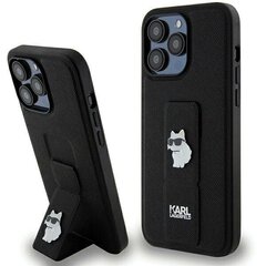 Karl Lagerfeld KLHCP13XGSACHPK iPhone 13 Pro Max 6.7" czarny|black hardcase Gripstand Saffiano Choupette Pins цена и информация | Чехлы для телефонов | 220.lv