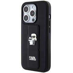 Karl Lagerfeld KLHCP13XGSAKCPK iPhone 13 Pro Max 6.7" czarny|black hardcase Gripstand Saffiano Karl&Choupette Pins цена и информация | Чехлы для телефонов | 220.lv