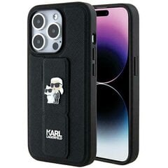 Karl Lagerfeld KLHCP13LGSAKCPK iPhone 13 Pro | 13 6.1" czarny|black hardcase Gripstand Saffiano Karl&Choupette Pins цена и информация | Чехлы для телефонов | 220.lv