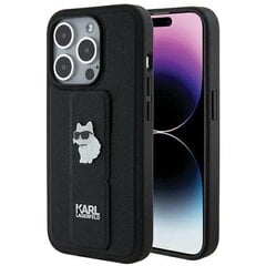 Karl Lagerfeld KLHCP14XGSACHPK iPhone 14 Pro Max 6.7" czarny|black hardcase Gripstand Saffiano Choupette Pins цена и информация | Чехлы для телефонов | 220.lv