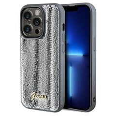 Guess GUHCP14XPSFDGSS iPhone 14 Pro Max 6.7" srebrny|silver hardcase Sequin Script Metal цена и информация | Чехлы для телефонов | 220.lv