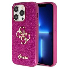 Чехол Guess Glitter Script Big 4G для iPhone 15 Plus - черный цена и информация | Чехлы для телефонов | 220.lv