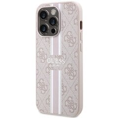 Guess GUHMP15LP4RPSP iPhone 15 Pro 6.1" różowy|pink hardcase 4G Printed Stripes MagSafe цена и информация | Чехлы для телефонов | 220.lv