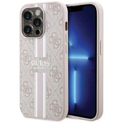 Guess GUHMP15XP4RPSP iPhone 15 Pro Max 6.7" różowy|pink hardcase 4G Printed Stripes MagSafe цена и информация | Чехлы для телефонов | 220.lv