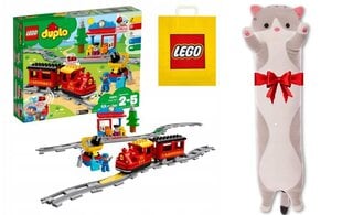 10874 LEGO® Duplo vilciens un plīša spilvena kaķis, 50 cm цена и информация | Kонструкторы | 220.lv