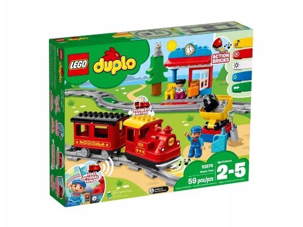 10874 LEGO® Duplo vilciens un plīša spilvena kaķis, 50 cm cena un informācija | Konstruktori | 220.lv