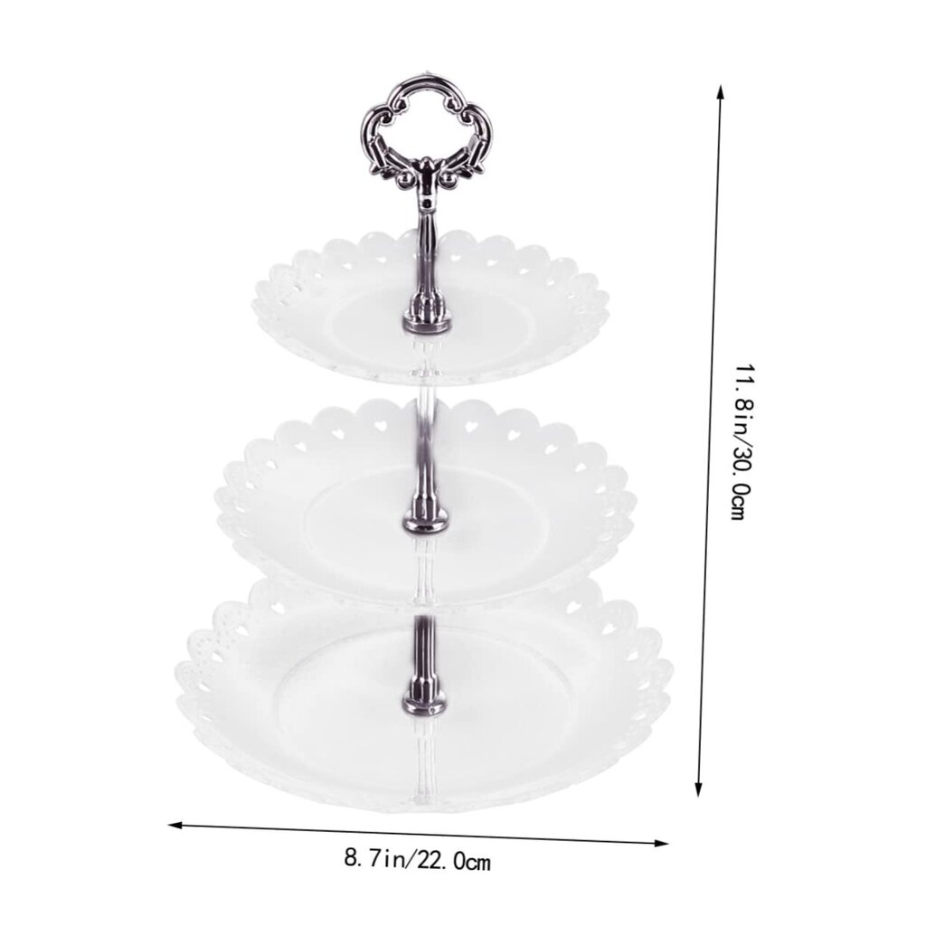 3 līmeņu plastmasas deserta paplāte, caurspīdīga cena un informācija | Trauki, šķīvji, pusdienu servīzes | 220.lv