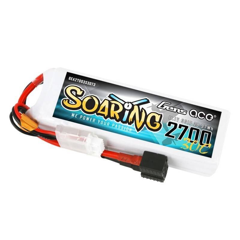 Akumulators Gens Ace 2700MAH 11,1 V 30C 3S1P Z EC3 / XT60 / T-PUG cena un informācija | Akumulatori | 220.lv