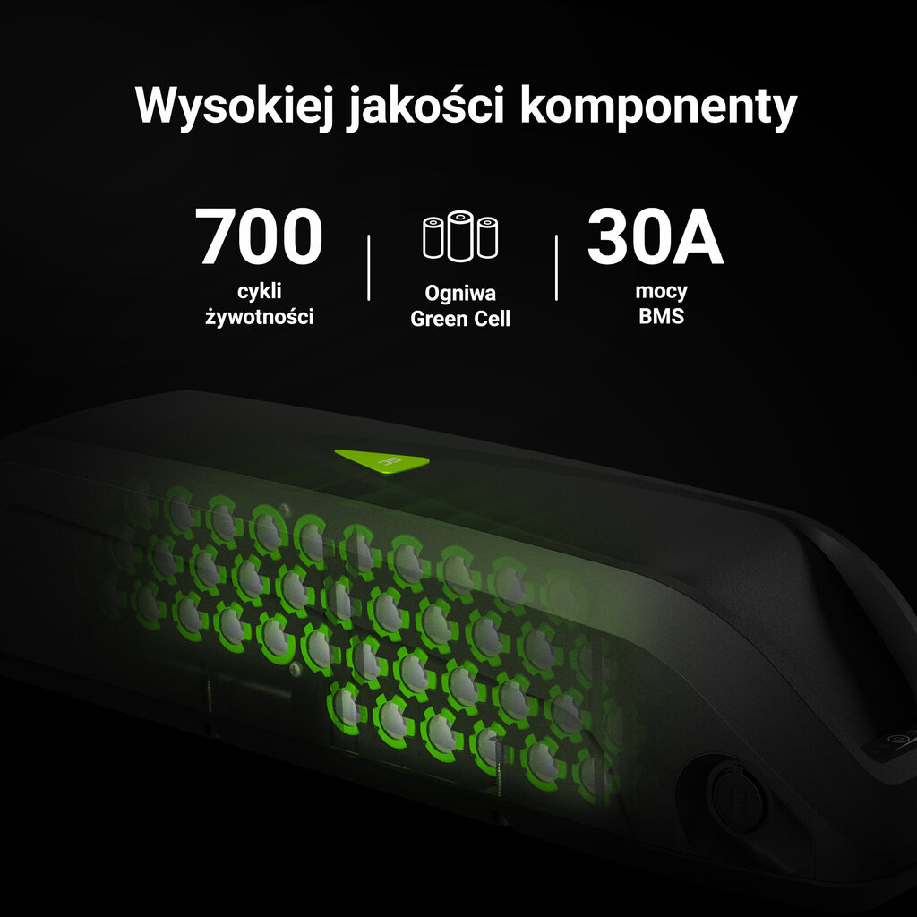 Green Cell GC PowerMove elektriskā velosipēda akumulators 48V 13Ah Li-Ion Down Tube ar lādētāju цена и информация | Akumulatori | 220.lv