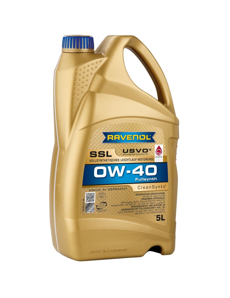 Motoreļļa Ravenol SSL 0W40, 5L cena un informācija | Motoreļļas | 220.lv