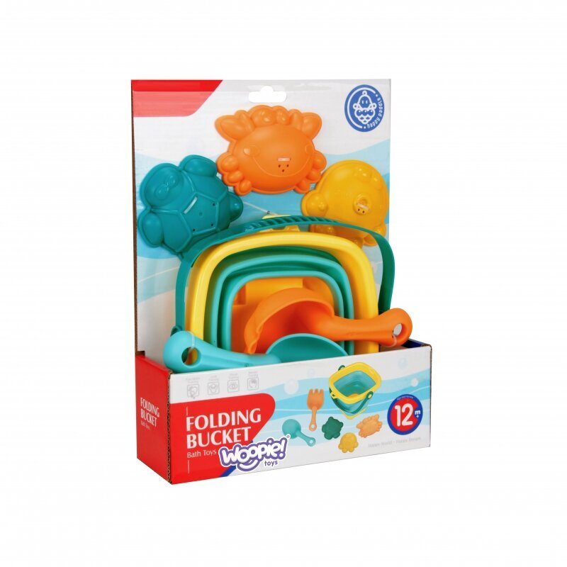 Smilšu rotaļlietu komplekts ar saliekamu spainīti Woopie, zils цена и информация | Ūdens, smilšu un pludmales rotaļlietas | 220.lv