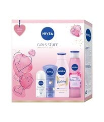 Nivea Girls Stuff kosmētikas komplekts sievietei 4:1: 200ml + 300ml + 75ml + 50ml cena un informācija | Dušas želejas, eļļas | 220.lv