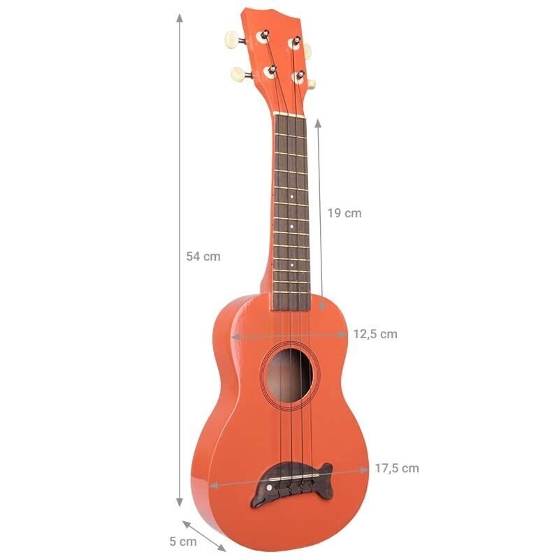 NN UD01 ukulele, oranža cena un informācija | Ģitāras | 220.lv