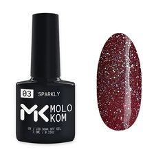 Гель-лак Molokom Sparkly 3, 7,5мл цена и информация | Лаки для ногтей, укрепители | 220.lv