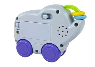 Интерактивная игрушка на колесах со звуковыми эффектами, слон цена и информация | Развивающие игрушки | 220.lv