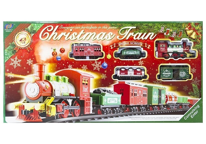 Ziemassvētku vilciena un vagonu komplekts, 430 cm cena un informācija | Rotaļlietas zēniem | 220.lv