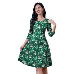 Зеленое новогоднее платье с рукавами 3/4 цена и информация | Платья | 220.lv