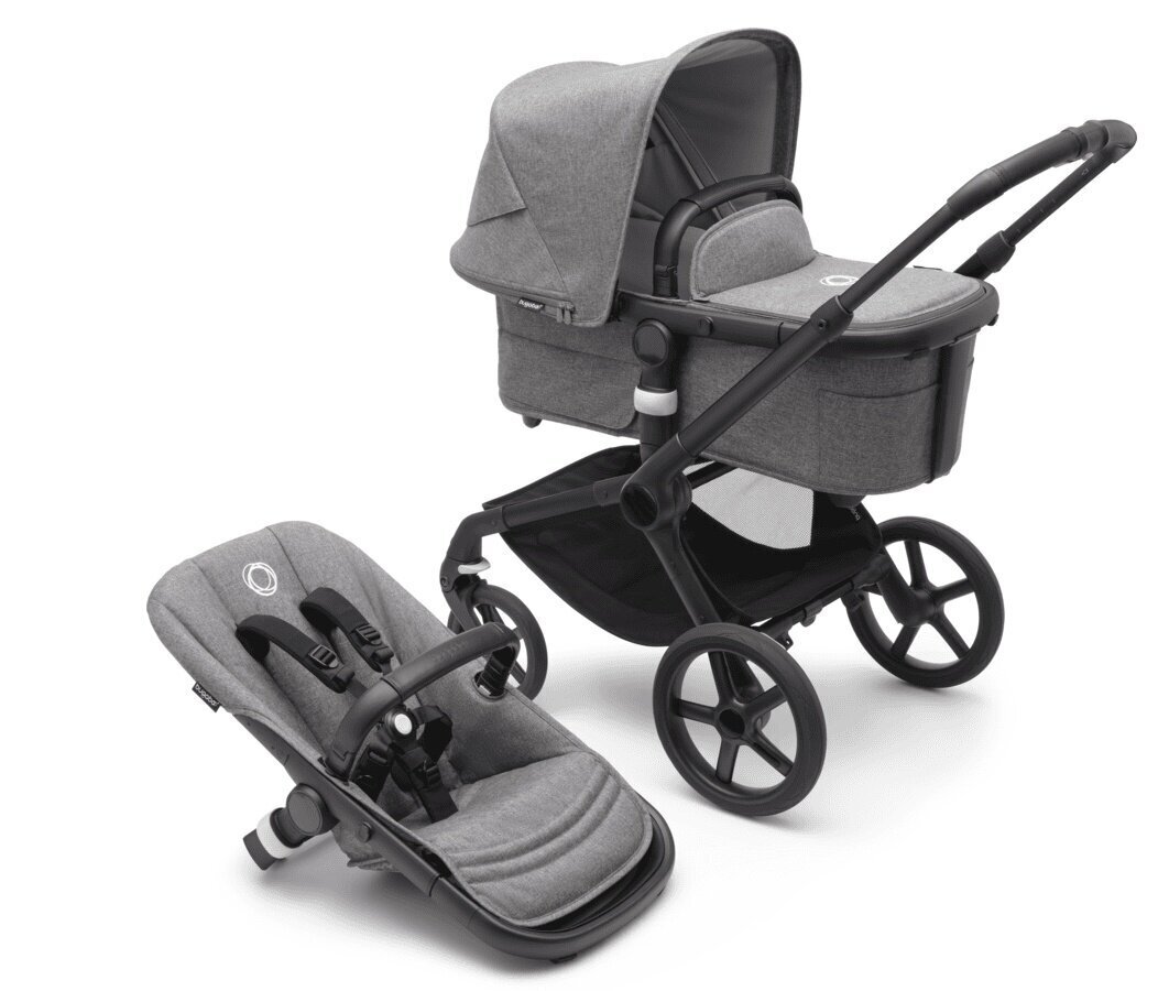 Bugaboo Fox 5 complete Universālie rati, Black/Grey Melange cena un informācija | Bērnu rati | 220.lv