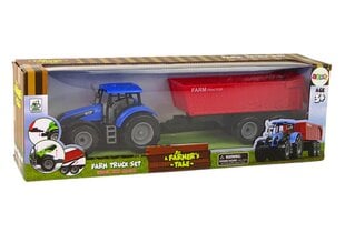 Набор из игрушечного трактора и прицепа, синий цена и информация | Игрушки для мальчиков | 220.lv