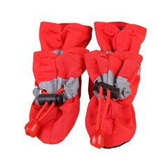 Непромокаемые ботинки для собак, красные, S, 4 шт. цена и информация | Одежда для собак | 220.lv
