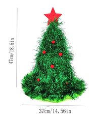 Рождественская шляпа в виде елки,  Electronics-37, 47x27 см, зеленый цена и информация | Рождественское украшение CA1029 | 220.lv