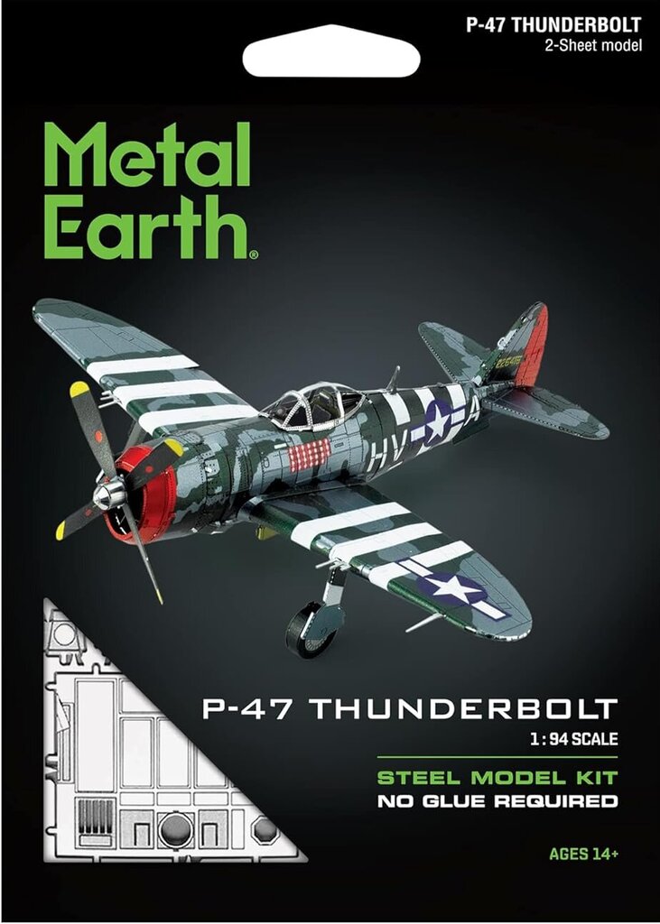 3D metāla puzle Metal Earth P-47 Thunderbolt cena un informācija | Konstruktori | 220.lv