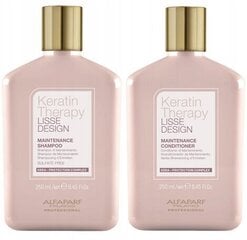 Matu šampūnu un matu kondicioniera komplekts ar keratīnu Alfaparf Keratin Therapy Lisse Design, 250 ml цена и информация | Средства для укладки волос | 220.lv