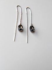Серьги на цепочке с серым Aвстрийским кристаллом Swarovski RK Handmade цена и информация | Серьги | 220.lv
