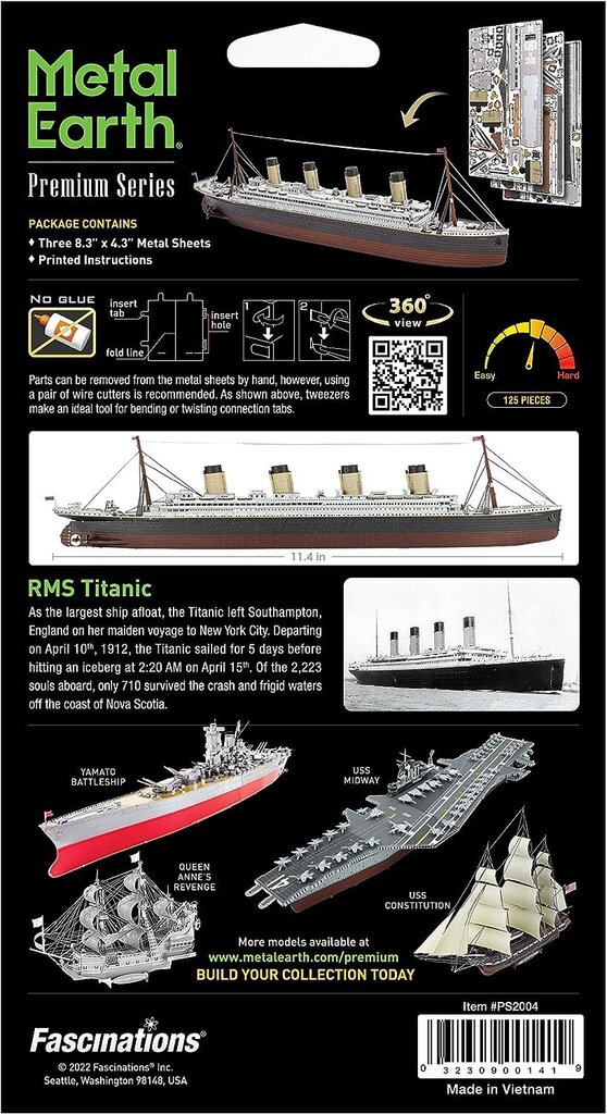 3D metāla puzle Metal Earth Titanic cena un informācija | Puzles, 3D puzles | 220.lv
