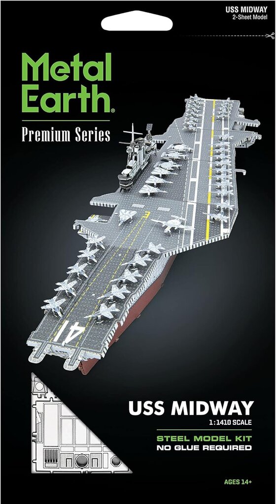 3D metāla puzle Metal Earth Uss Midway cena un informācija | Konstruktori | 220.lv