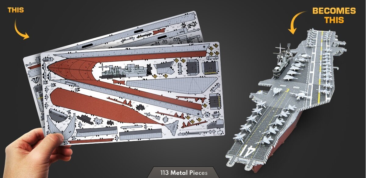 3D metāla puzle Metal Earth Uss Midway cena un informācija | Konstruktori | 220.lv