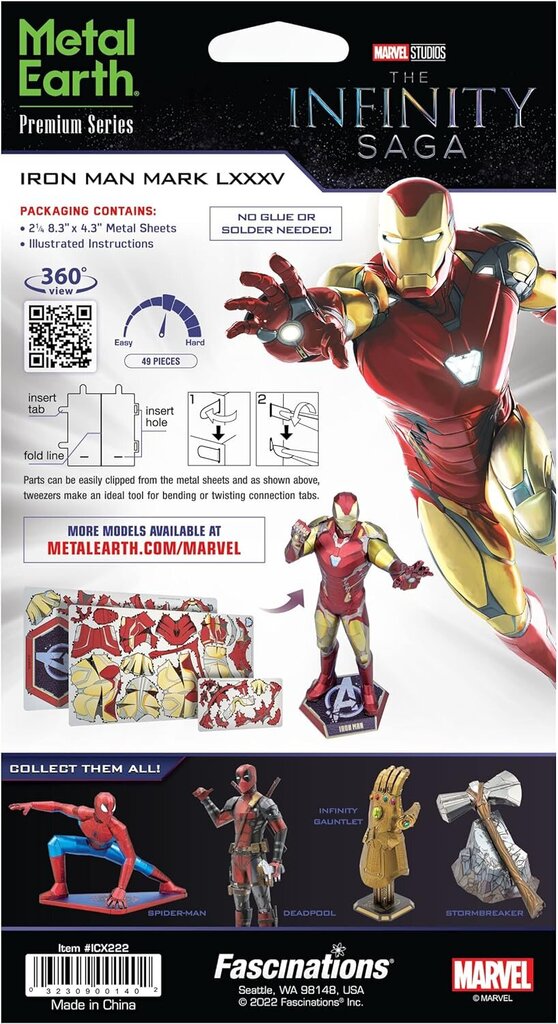 3D metāla puzle Metal Earth Iron Man Mark LXXXV цена и информация | Puzles, 3D puzles | 220.lv