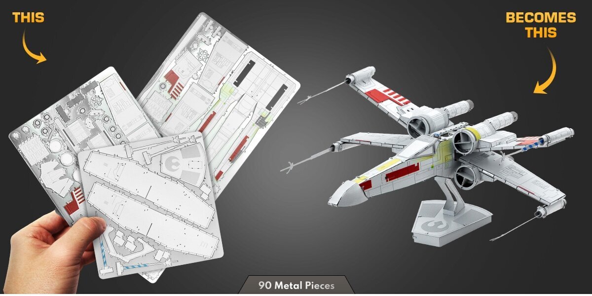 3D metāla puzle Metal Earth X-Wing Starfighter cena un informācija | Puzles, 3D puzles | 220.lv