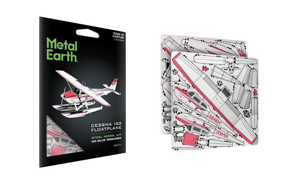 3D metāla puzle Metal Earth Cessna 182 Floatplane cena un informācija | Puzles, 3D puzles | 220.lv