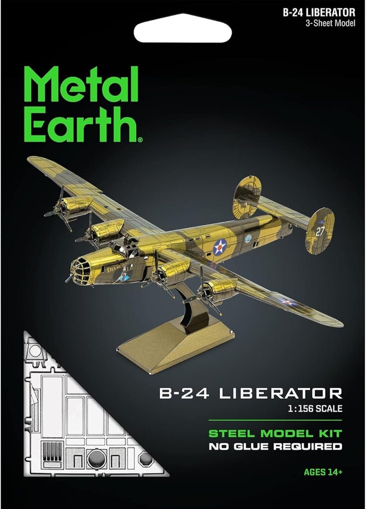 3D metāla puzle Metal Earth B-24 Liberator cena un informācija | Puzles, 3D puzles | 220.lv