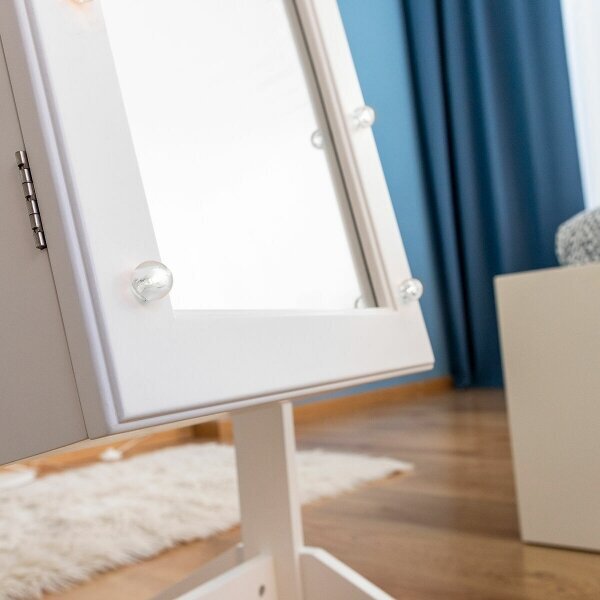 Stāvošs juvelierizstrādājumu spogulis ar LED gaismām cena un informācija | Interjera priekšmeti | 220.lv