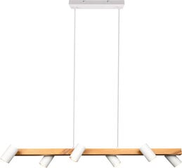 Trio Marley kulons 115 cm, 6-daļīgs, GU10, matēts balts/koks cena un informācija | Piekaramās lampas | 220.lv