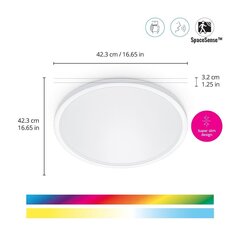 WiZ SuperSlim griestu lampa, apaļa, balta, WiFi, 22 W, RGB, 2200-6500 K, 2600 lm cena un informācija | Griestu lampas | 220.lv