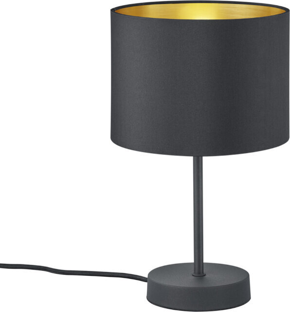 Trio Hostel galda lampa E27, matēta melna/zelta cena un informācija | Galda lampas | 220.lv