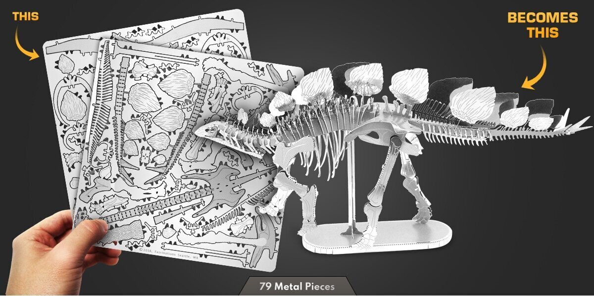 Metāla konstruktors Metal Earth Stegosaurus cena un informācija | Konstruktori | 220.lv